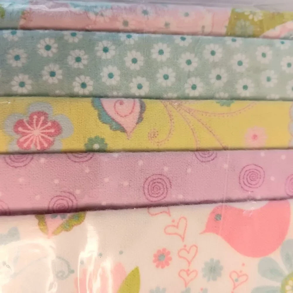 Land of Whimzie Baby Blanket Kit Fabric & Iron On Flower Butterflies Birds - New